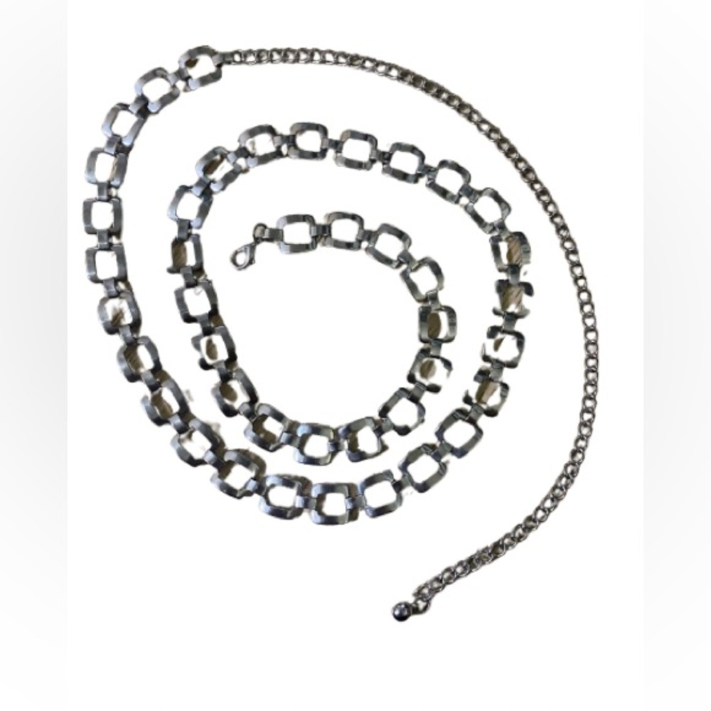 Vintage Silver Square Link Adjustable Chain Belt